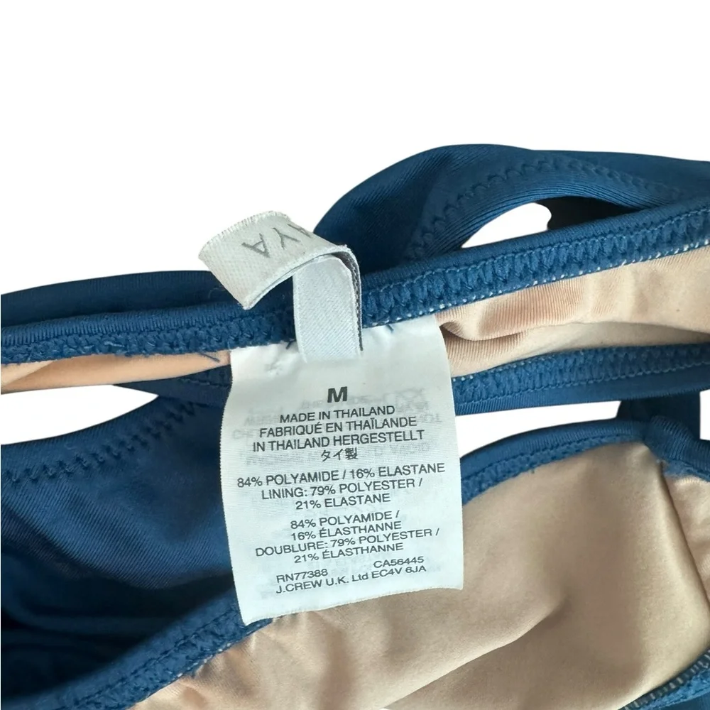 NWOT J.Crew Playa Nantucket Tie-Shoulder Bikini Top. Size Medium